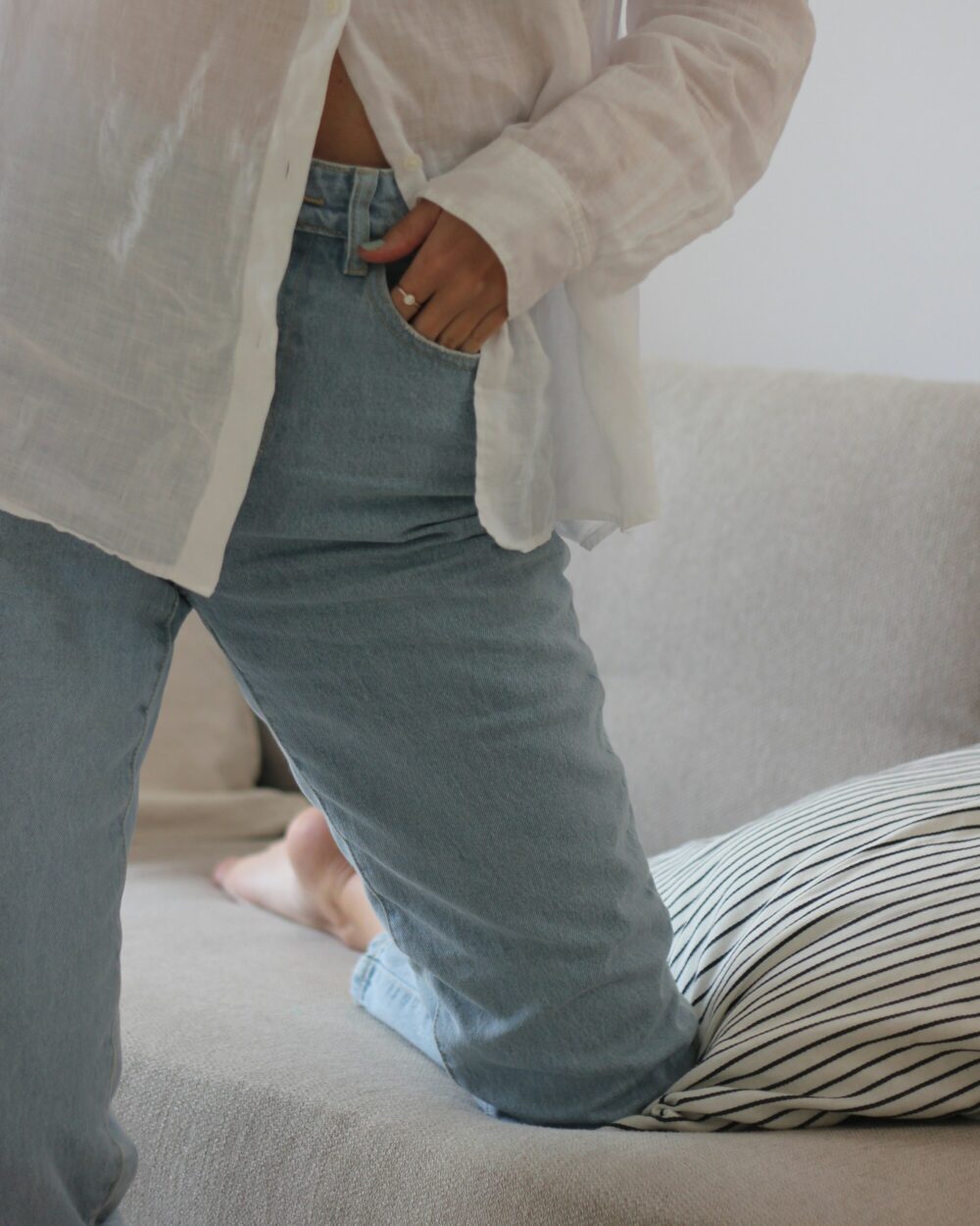 Close weave of the washed linen