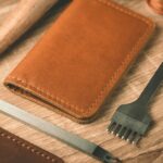 Sahara card holder with the tools that shaped it